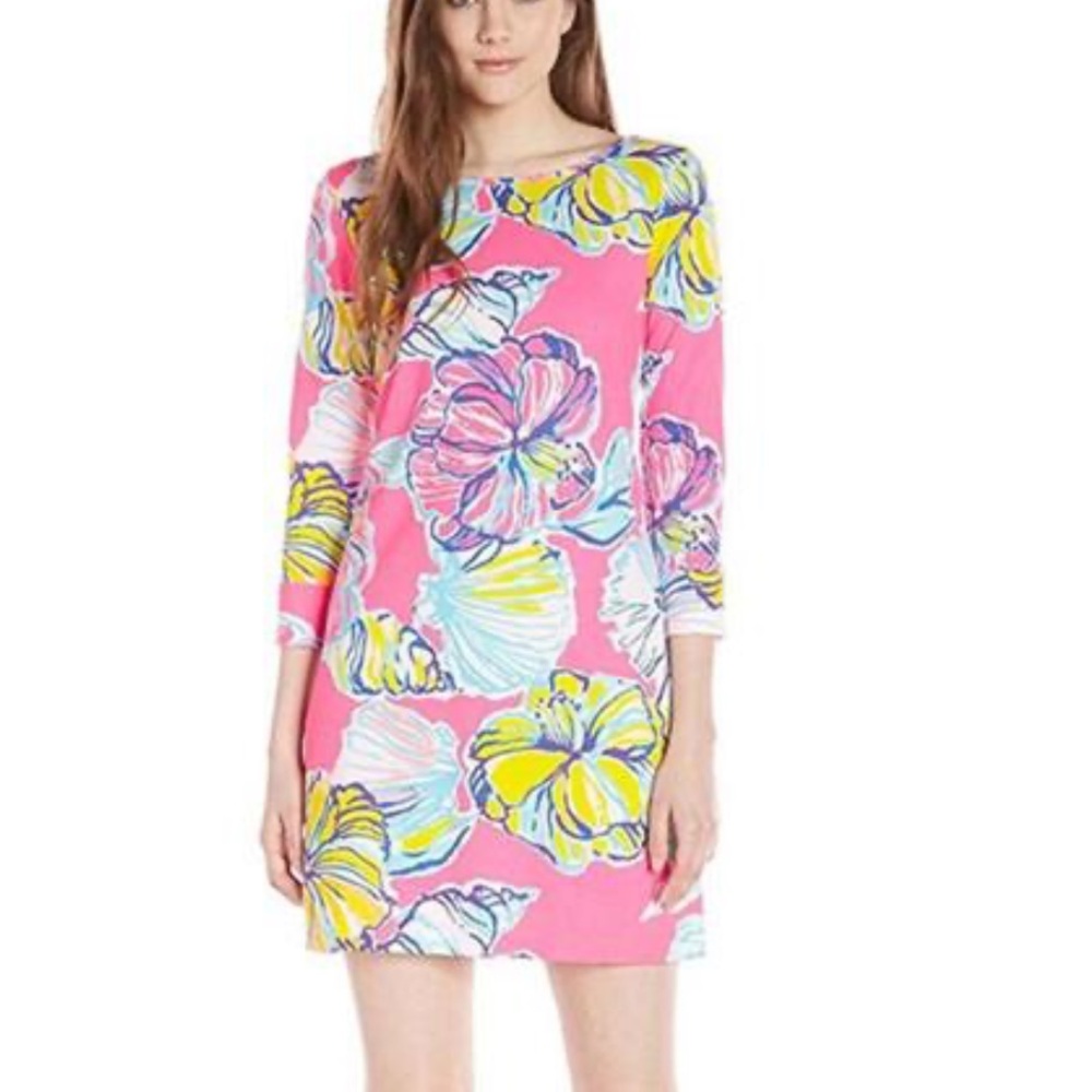 Lilly Pulitzer Pink Yellow Floral Dress Swept by the Tides Marlowe XL